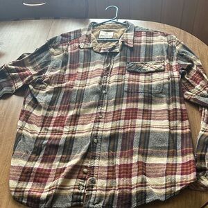 Legendary Whitetails Men's Plaid Button Down Shirt - Red, Brown, Cream